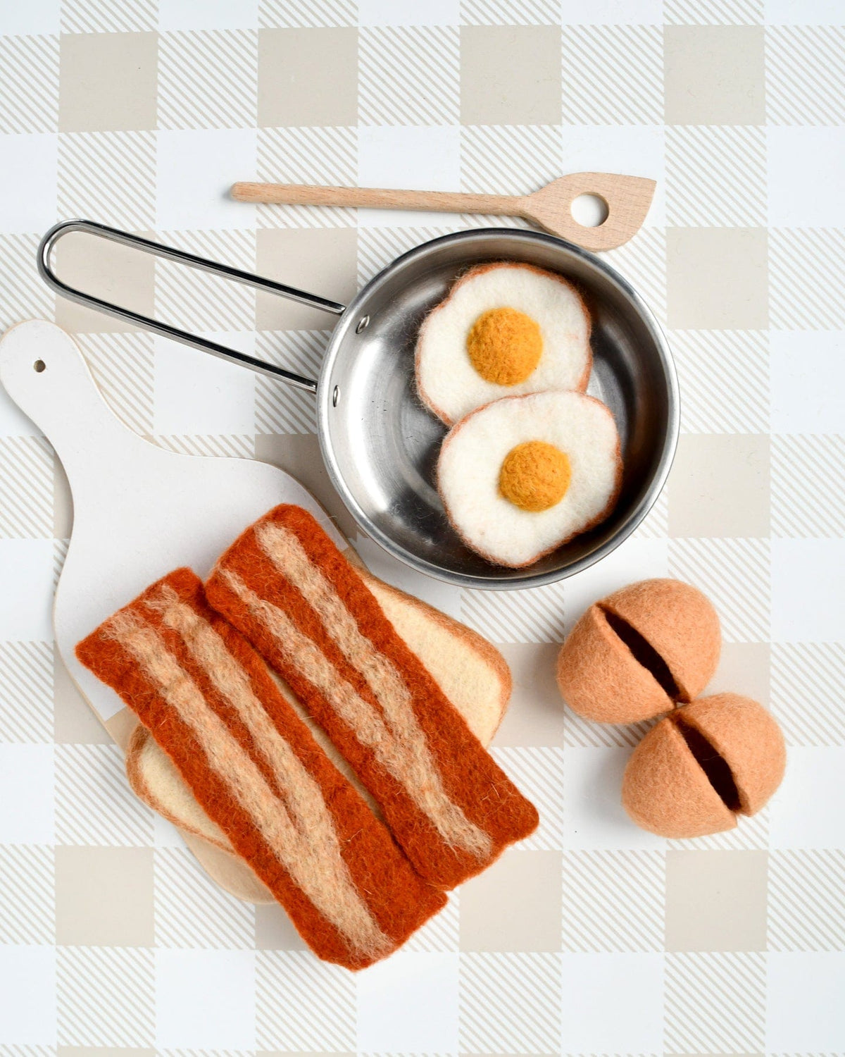 Tara Treasures Felt Bacon and Eggs