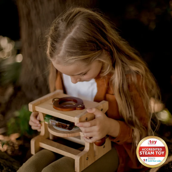 Qtoys Natural Wooden Microscope