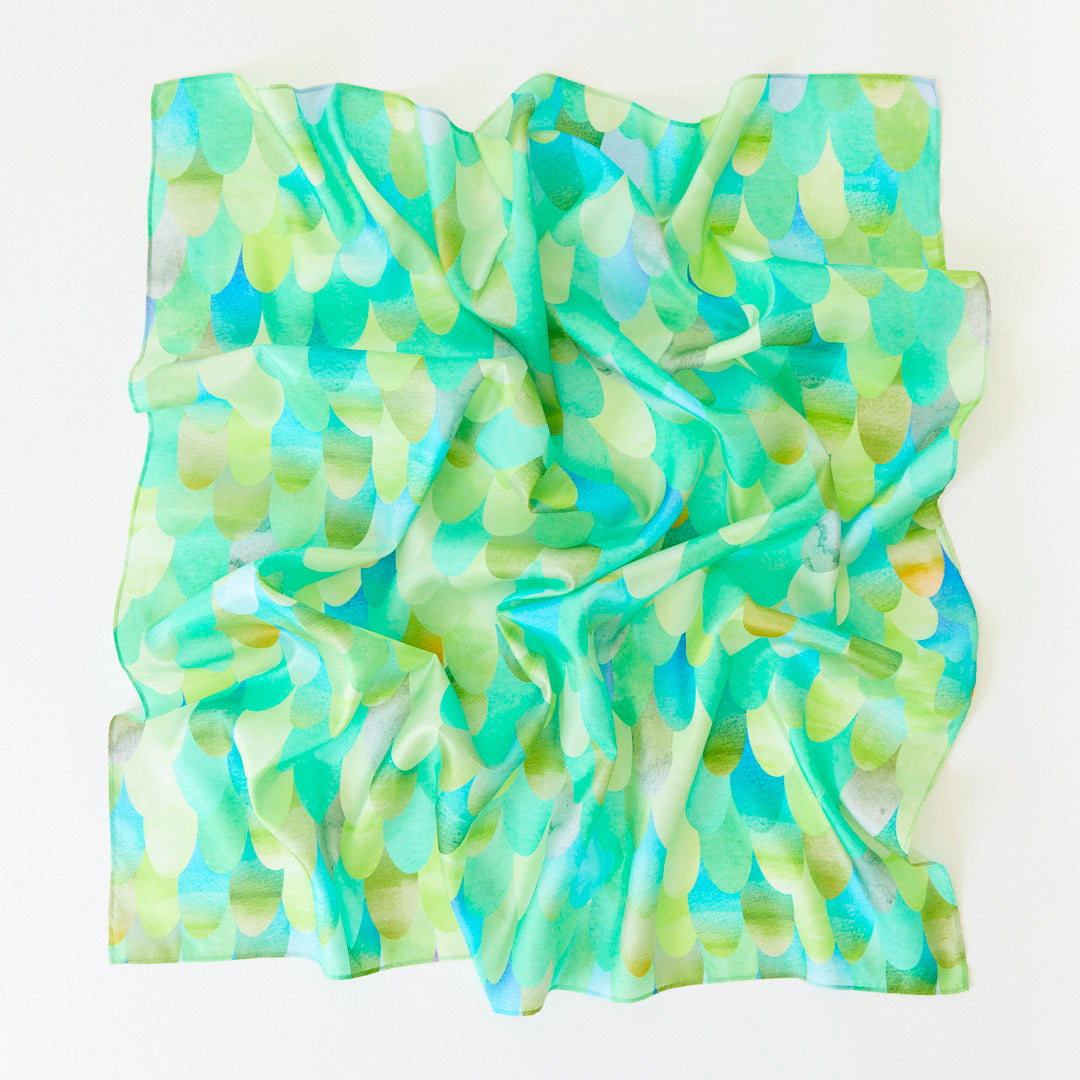 Green Dinosaur Scales Playsilk