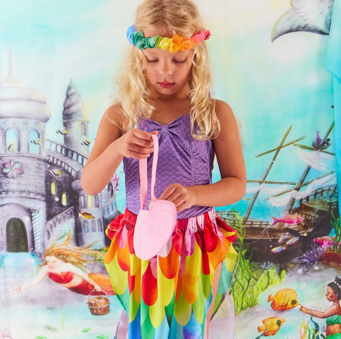 Rainbow Rosette Garland
