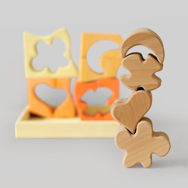 Grimm’s Stacking Puzzles - Yellow Shapes