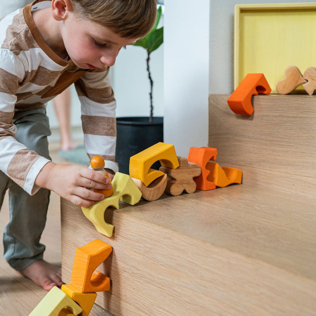 Grimm’s Stacking Puzzles - Yellow Shapes