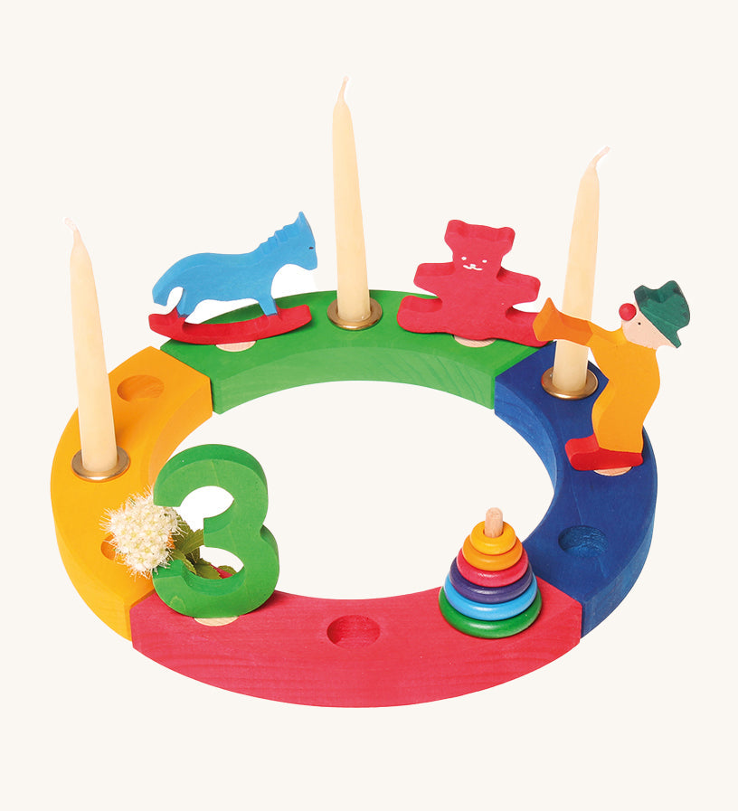 Grimm's 12-Hole Coloured Wooden Ring